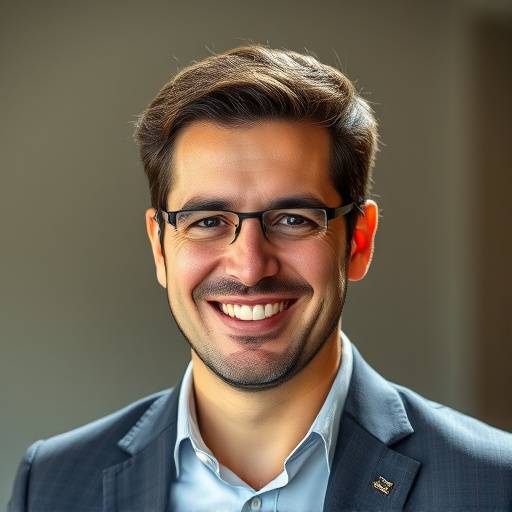 Foto di Alessandro Mancini, fondatore e CEO di Suoni di Roma, sorridente e in posa professionale.