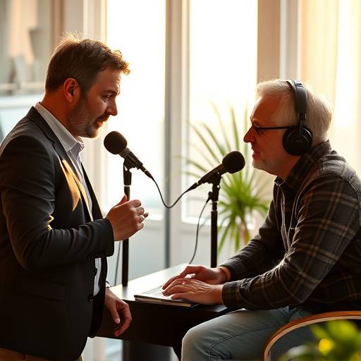 Foto di Luca Bianchi, responsabile della consulenza podcast di Suoni di Roma, in una sessione di brainstorming con un cliente.
